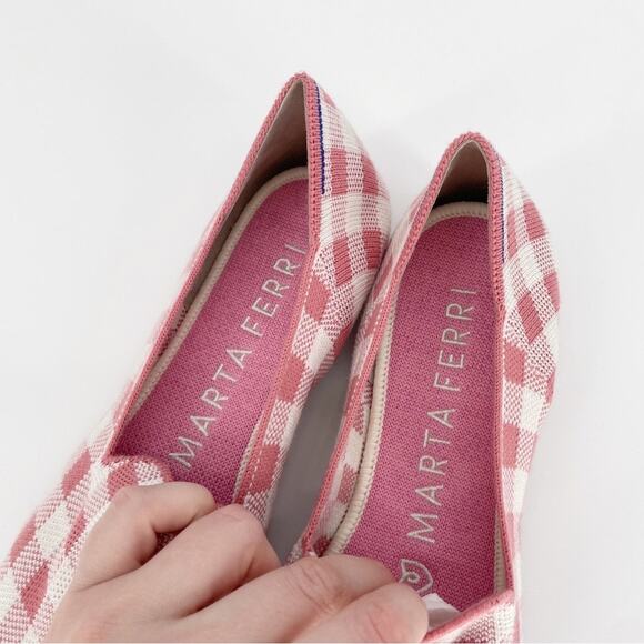 Rothys | Size 7.5 Marta Ferri Collab Gingham Primrose Check Loafers Preppy - Picture 5 of 14